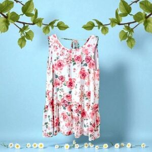 ROKOKO Women's sleeveless v- tie back rose 🌹 Sliky mini dress Size M